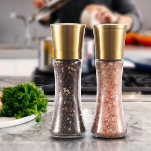 VEVOK CHEF Gold Salt and Pepper Grinder Mill Set